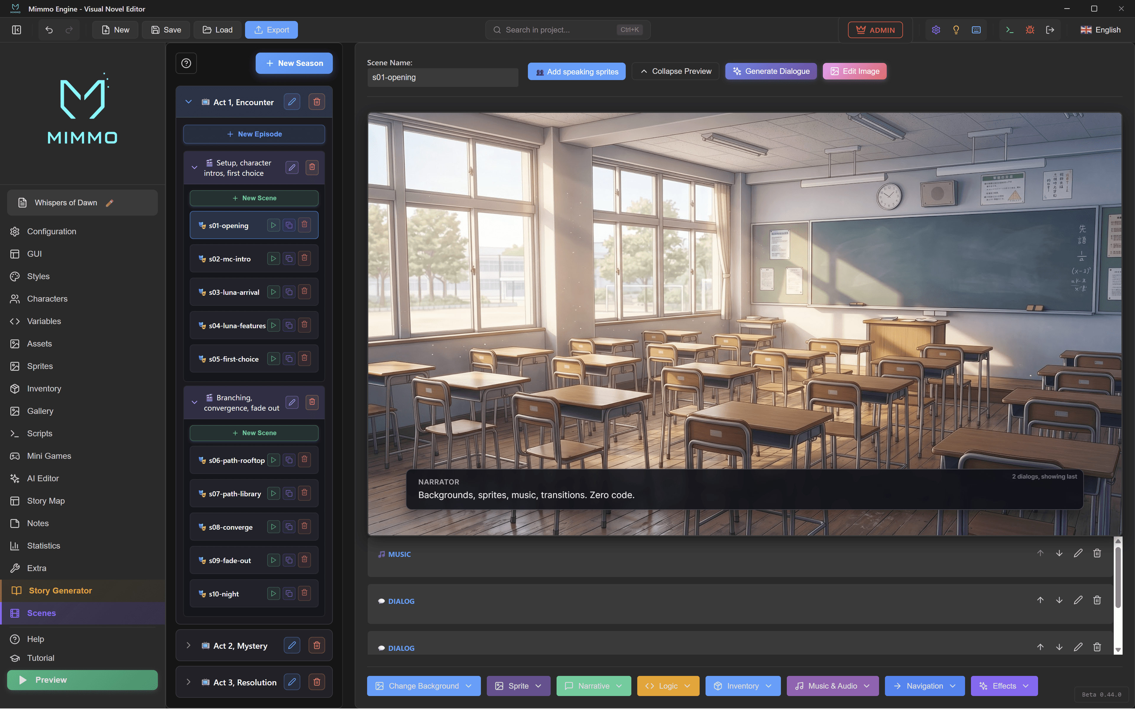 Mimmo Engine, Scene Editor