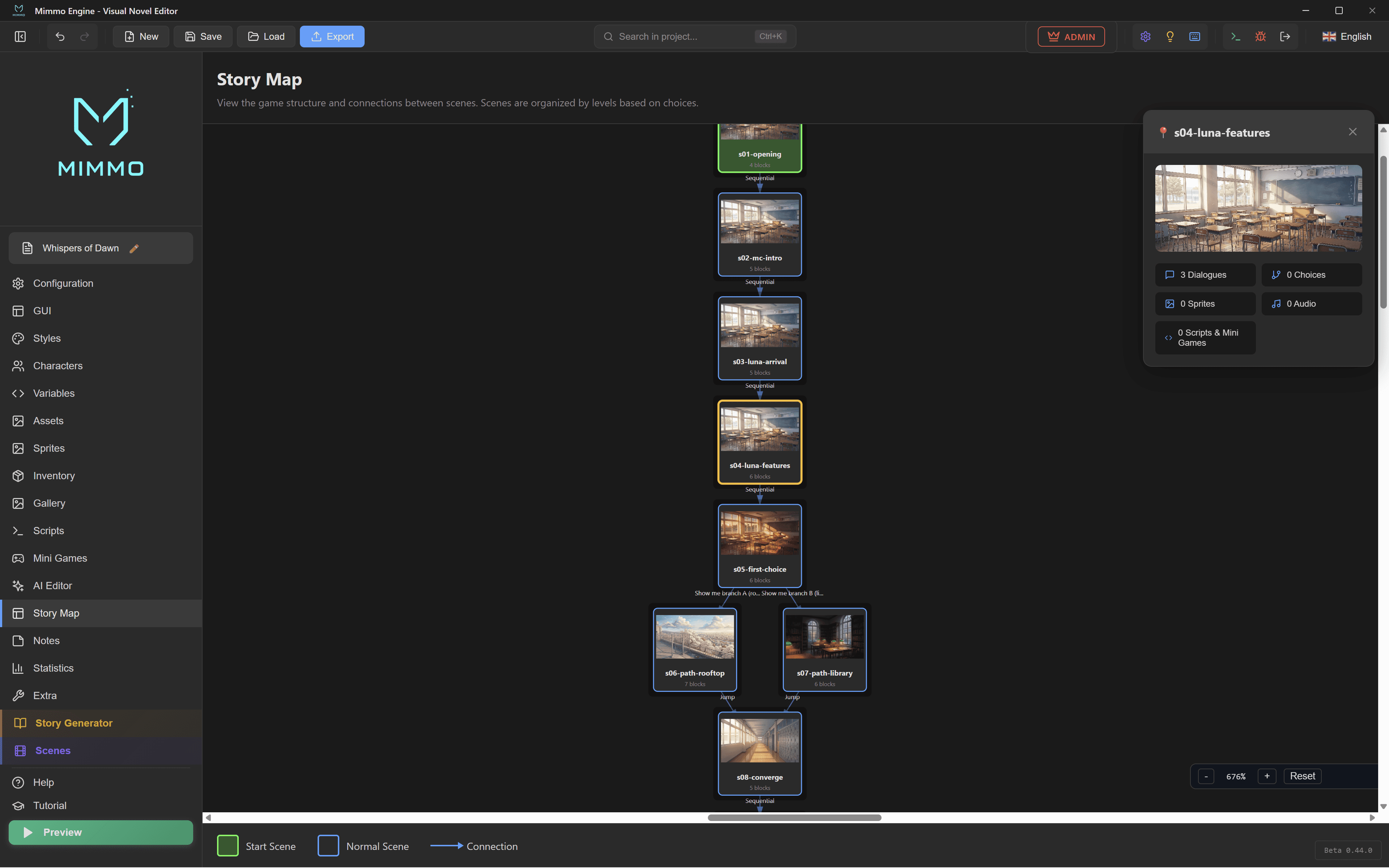 Mimmo Engine, Story Map